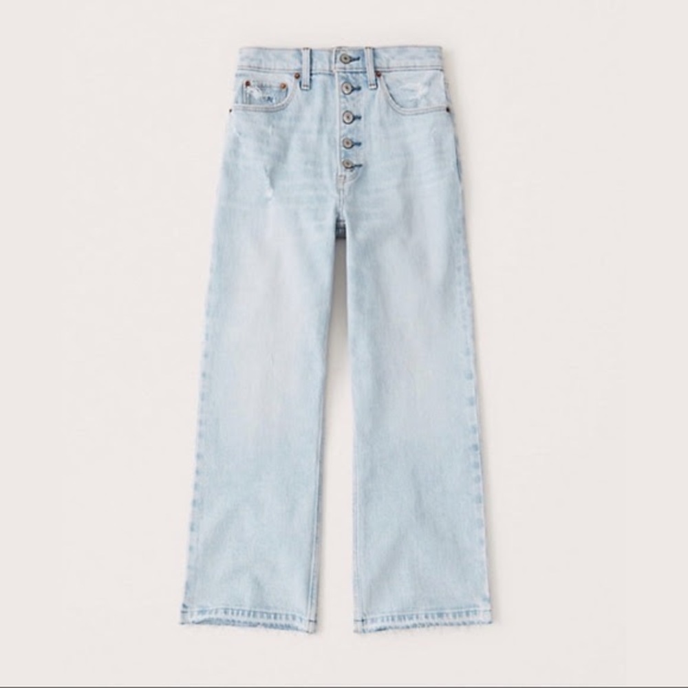 Abercrombie & Fitch High Waisted Wide Leg Jean with Button Fly | Size 29/8R